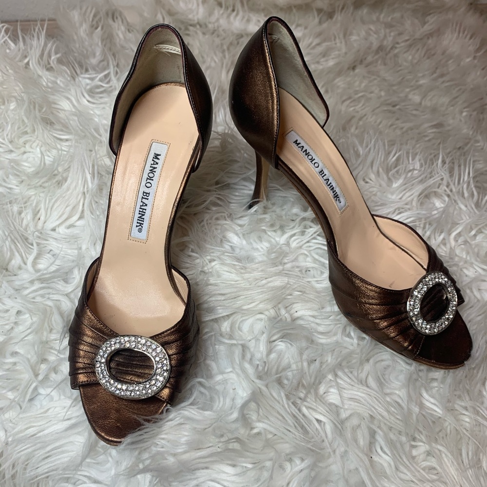 Authentic Manolo Blahnik Peep Toe Heels